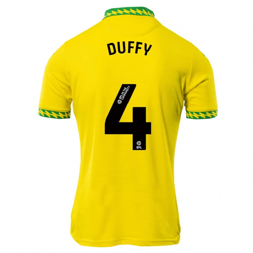 Danxen Niño Camiseta Shane Duffy #4 Blanco Verde 1ª Equipación 2025/26 La Camisa