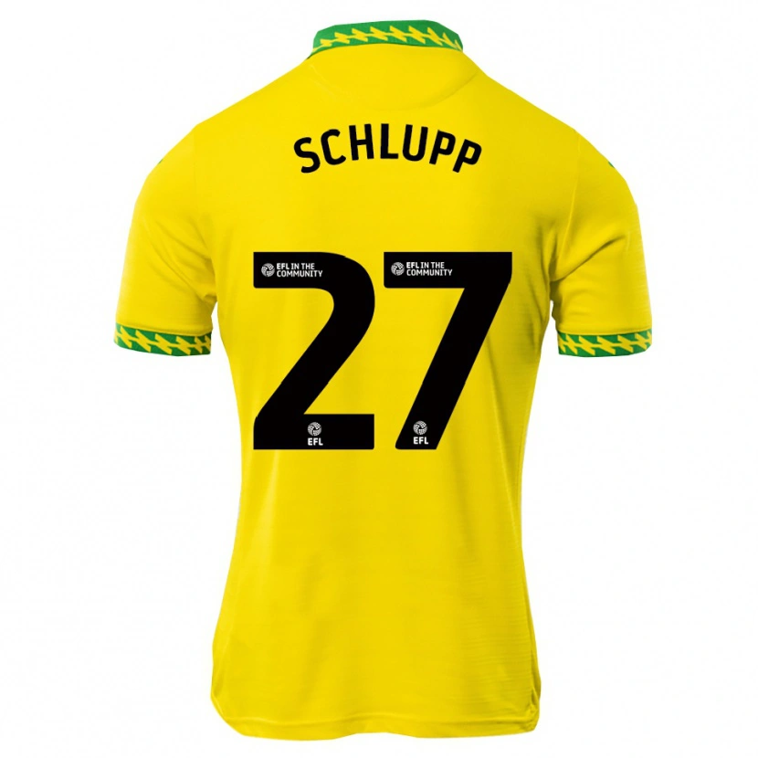 Danxen Niño Camiseta Jeffrey Schlupp #27 Blanco Verde 1ª Equipación 2025/26 La Camisa