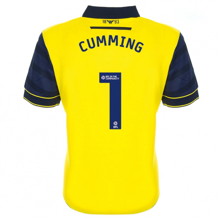 Danxen Niño Camiseta Jamie Cumming #1 Amarillo Azul Marino 1ª Equipación 2025/26 La Camisa