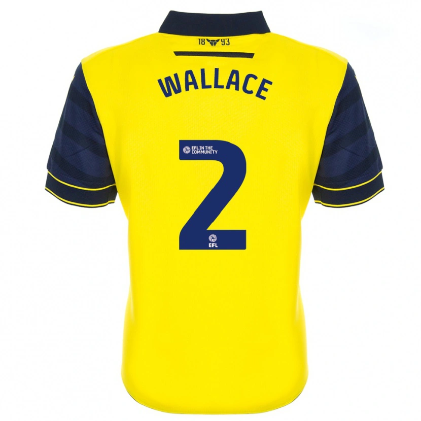 Danxen Niño Camiseta Emily Wallace #2 Amarillo Azul Marino 1ª Equipación 2025/26 La Camisa