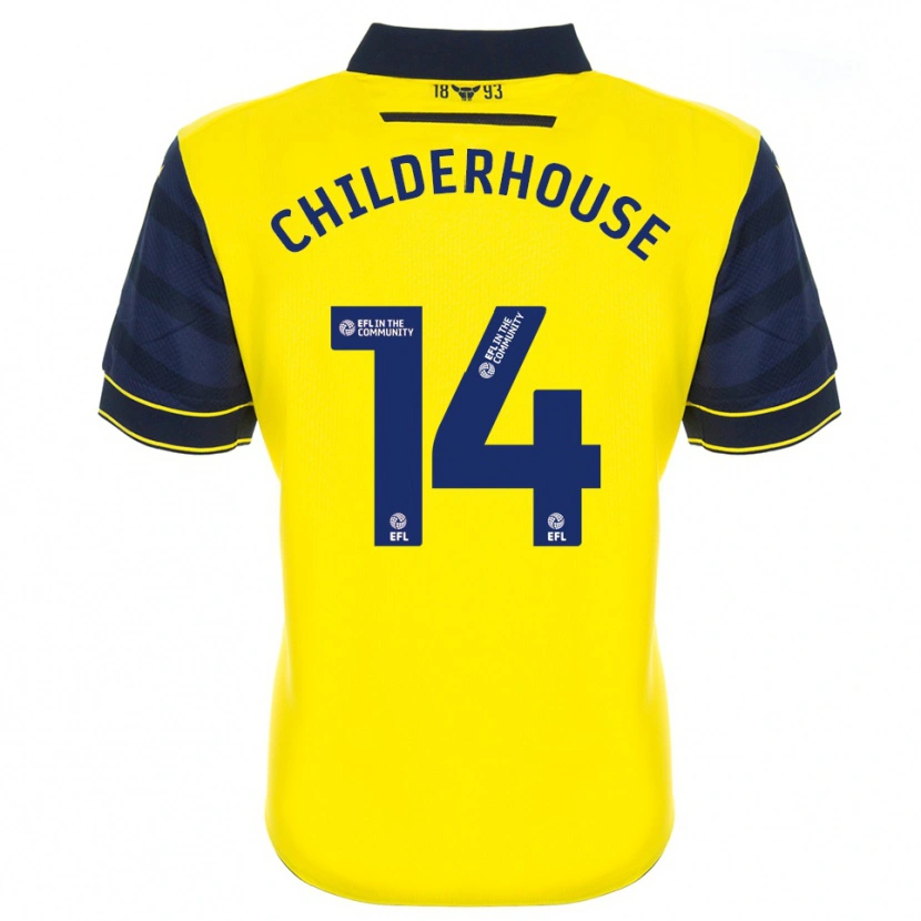 Danxen Niño Camiseta Molly Childerhouse #14 Amarillo Azul Marino 1ª Equipación 2025/26 La Camisa