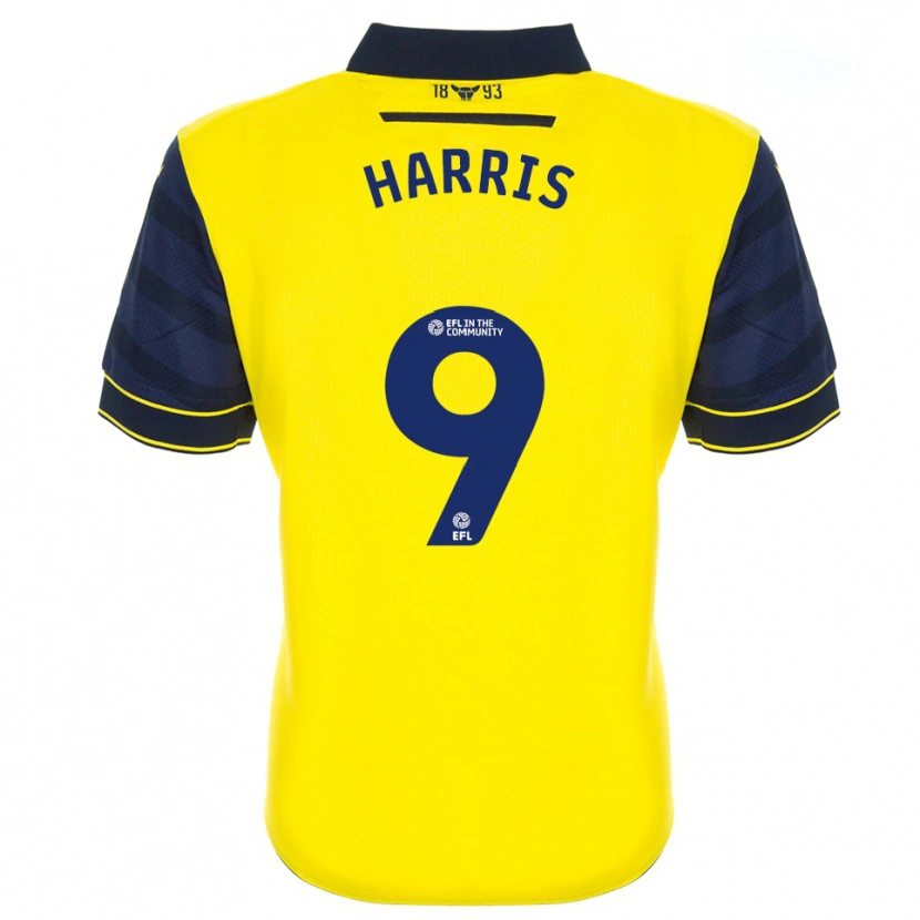 Danxen Niño Camiseta Mark Harris #9 Amarillo Azul Marino 1ª Equipación 2025/26 La Camisa