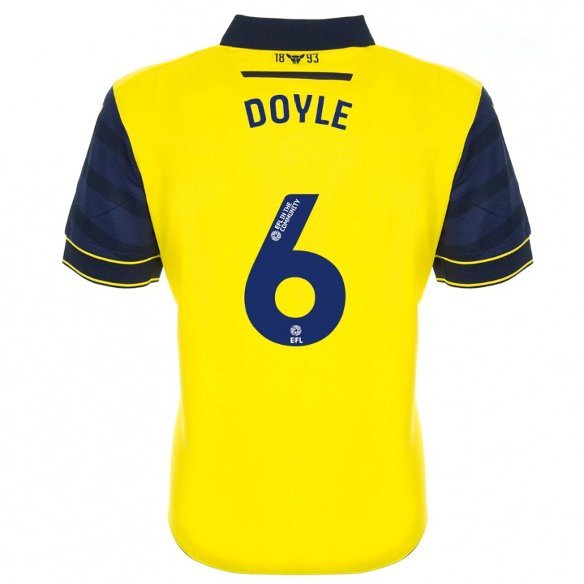 Danxen Niño Camiseta Calum Doyle #6 Amarillo Azul Marino 1ª Equipación 2025/26 La Camisa