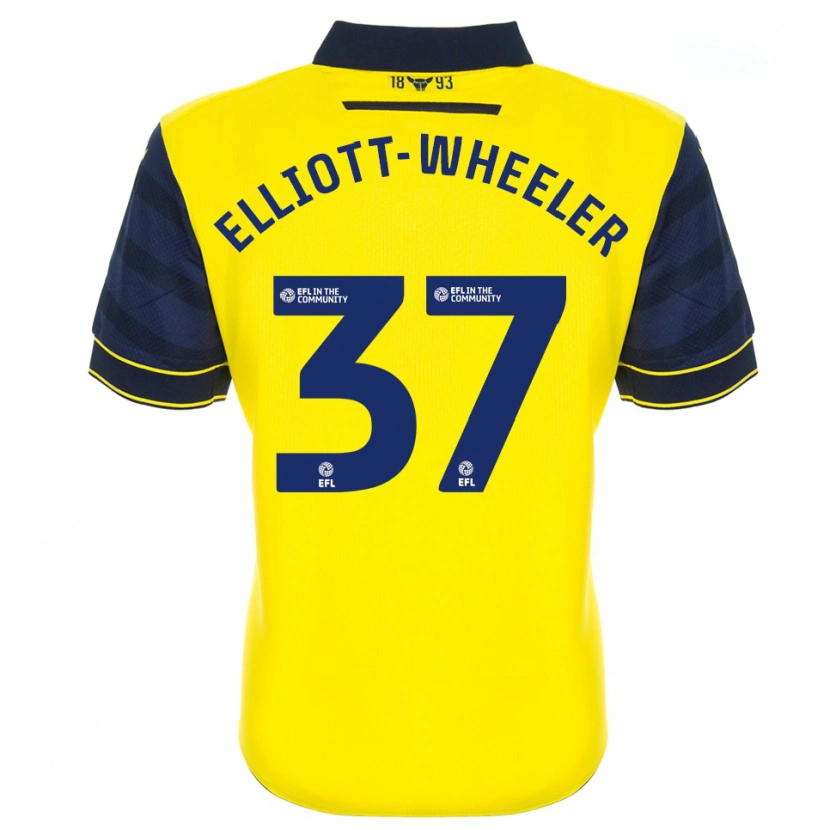 Danxen Niño Camiseta Aidan Elliott-Wheeler #37 Amarillo Azul Marino 1ª Equipación 2025/26 La Camisa