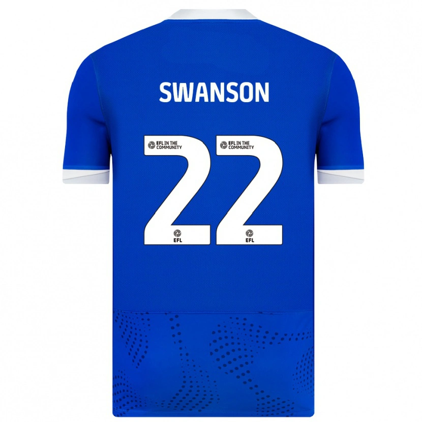Danxen Niño Camiseta Zak Swanson #22 Azul Blanco 1ª Equipación 2025/26 La Camisa
