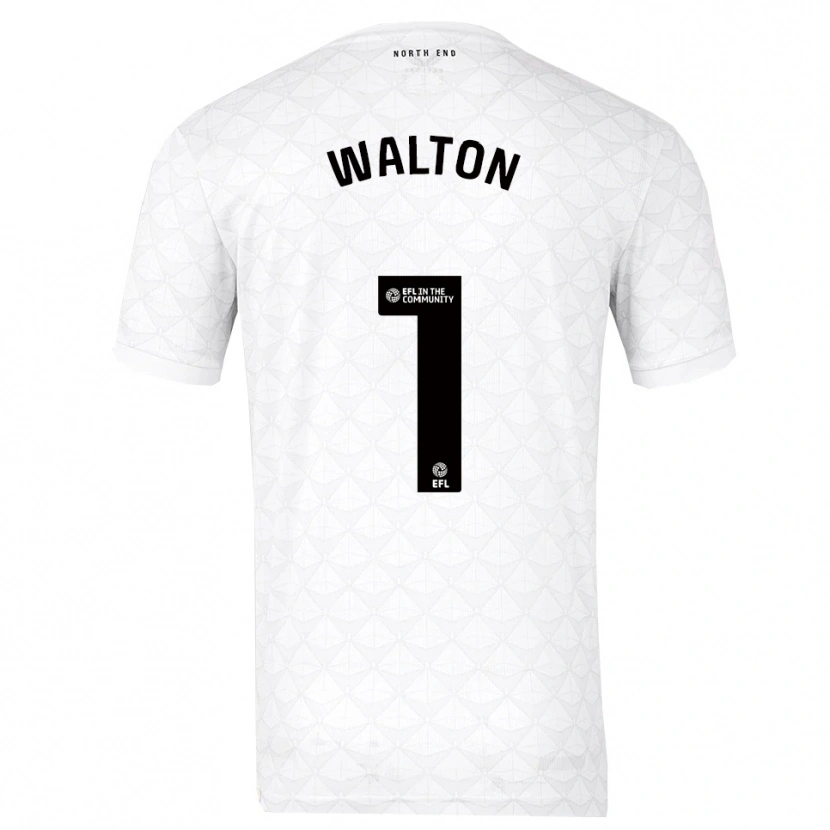 Danxen Niño Camiseta Jack Walton #1 Blanco Rojo 1ª Equipación 2025/26 La Camisa