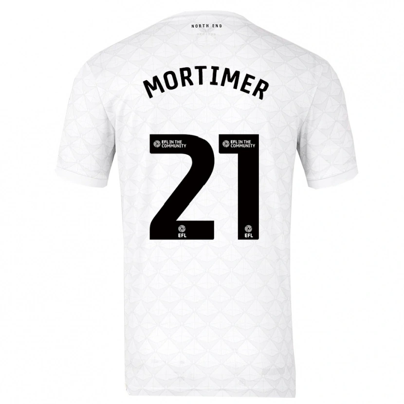 Danxen Niño Camiseta Jodie Mortimer #21 Blanco Rojo 1ª Equipación 2025/26 La Camisa