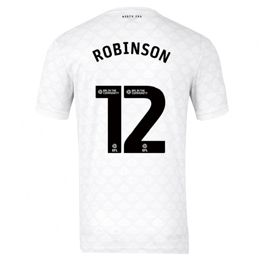 Danxen Niño Camiseta Ben Robinson #12 Blanco Rojo 1ª Equipación 2025/26 La Camisa