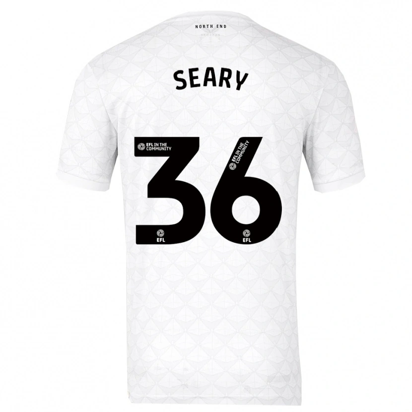 Danxen Niño Camiseta Josh Seary #36 Blanco Rojo 1ª Equipación 2025/26 La Camisa