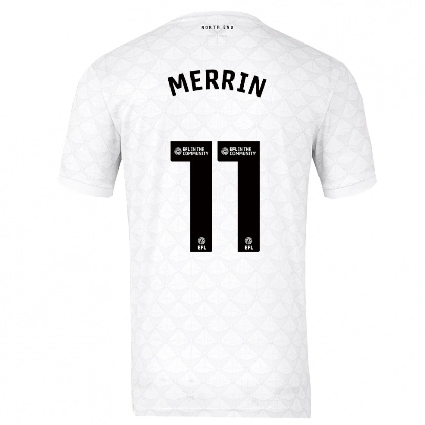 Danxen Niño Camiseta Laura Merrin #11 Blanco Rojo 1ª Equipación 2025/26 La Camisa