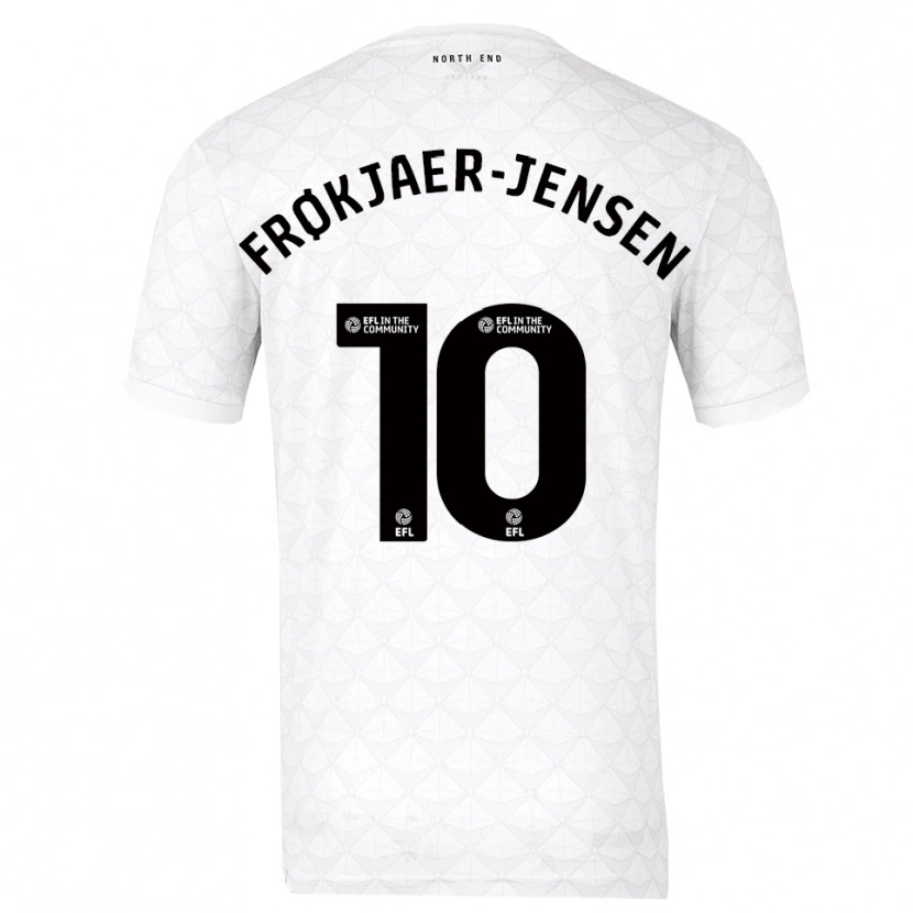 Danxen Niño Camiseta Mads Frøkjaer-Jensen #10 Blanco Rojo 1ª Equipación 2025/26 La Camisa