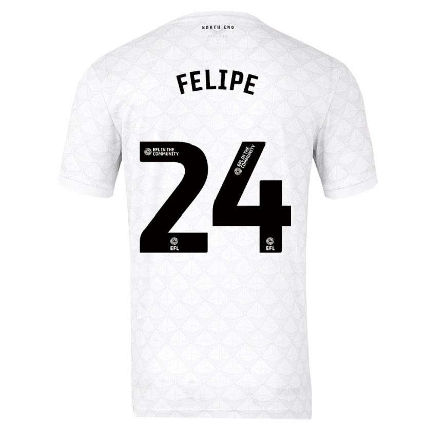 Danxen Niño Camiseta Felipinho #24 Blanco Rojo 1ª Equipación 2025/26 La Camisa