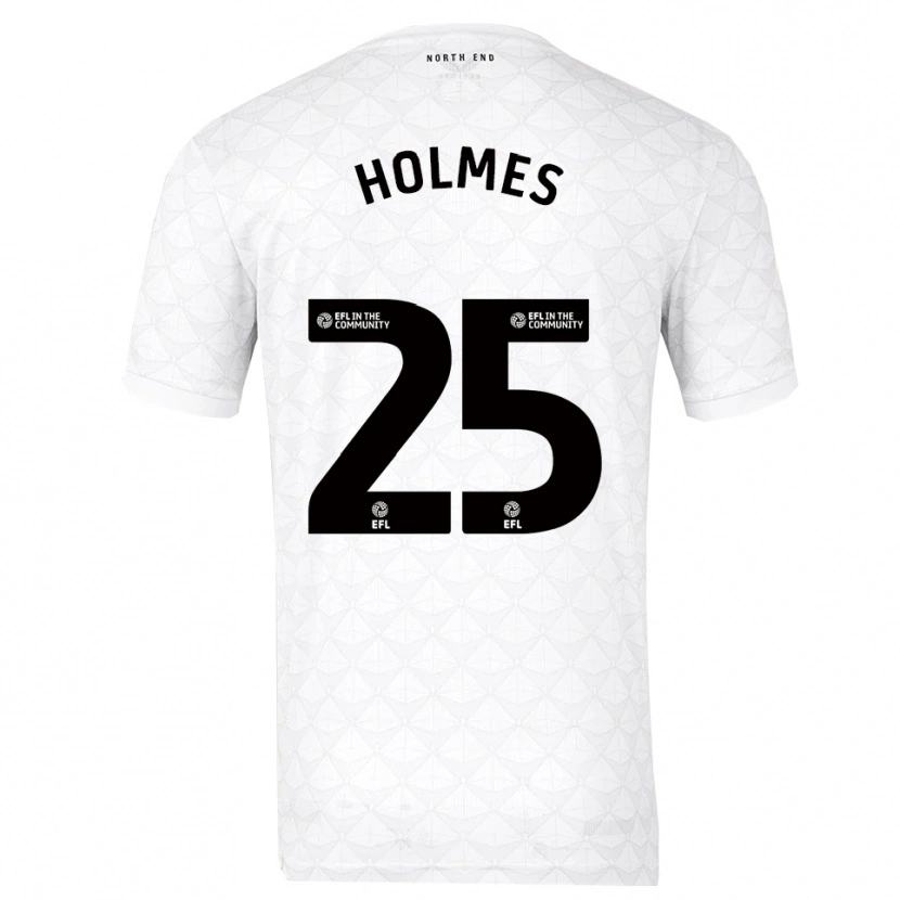Danxen Niño Camiseta Duane Holmes #25 Blanco Rojo 1ª Equipación 2025/26 La Camisa