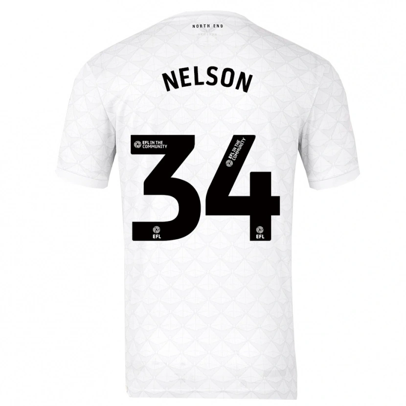 Danxen Niño Camiseta Kitt Nelson #34 Blanco Rojo 1ª Equipación 2025/26 La Camisa