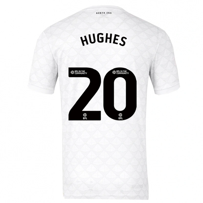 Danxen Niño Camiseta Amy Hughes #20 Blanco Rojo 1ª Equipación 2025/26 La Camisa