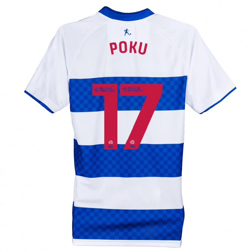 Danxen Niño Camiseta Kwame Poku #17 Azul Blanco 1ª Equipación 2025/26 La Camisa