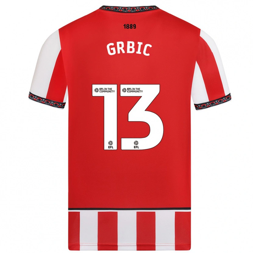 Danxen Niño Camiseta Ivo Grbic #13 Rojo Blanco 1ª Equipación 2025/26 La Camisa