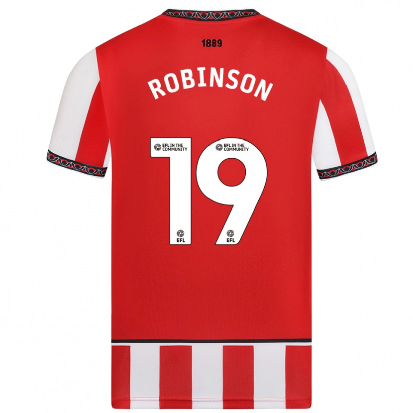 Danxen Niño Camiseta Jack Robinson #19 Rojo Blanco 1ª Equipación 2025/26 La Camisa