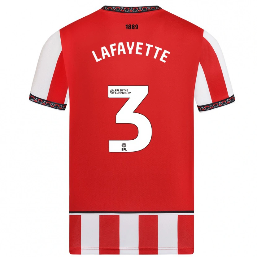 Danxen Niño Camiseta Abbie Lafayette #3 Rojo Blanco 1ª Equipación 2025/26 La Camisa