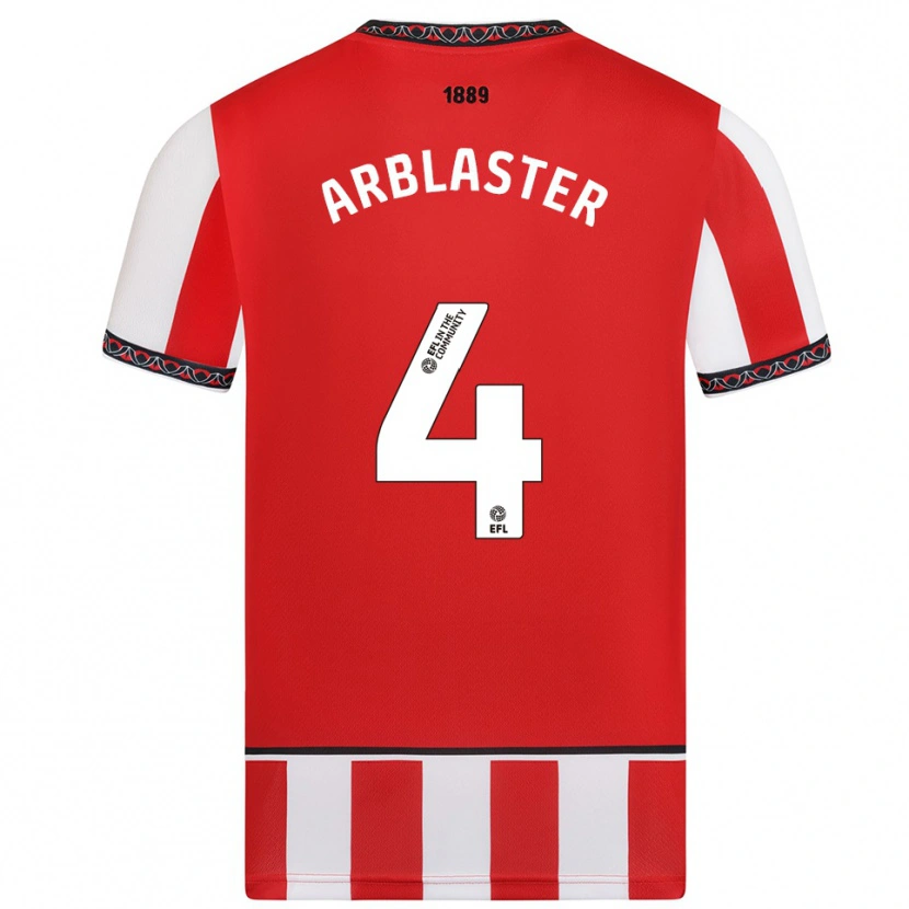 Danxen Niño Camiseta Oliver Arblaster #4 Rojo Blanco 1ª Equipación 2025/26 La Camisa