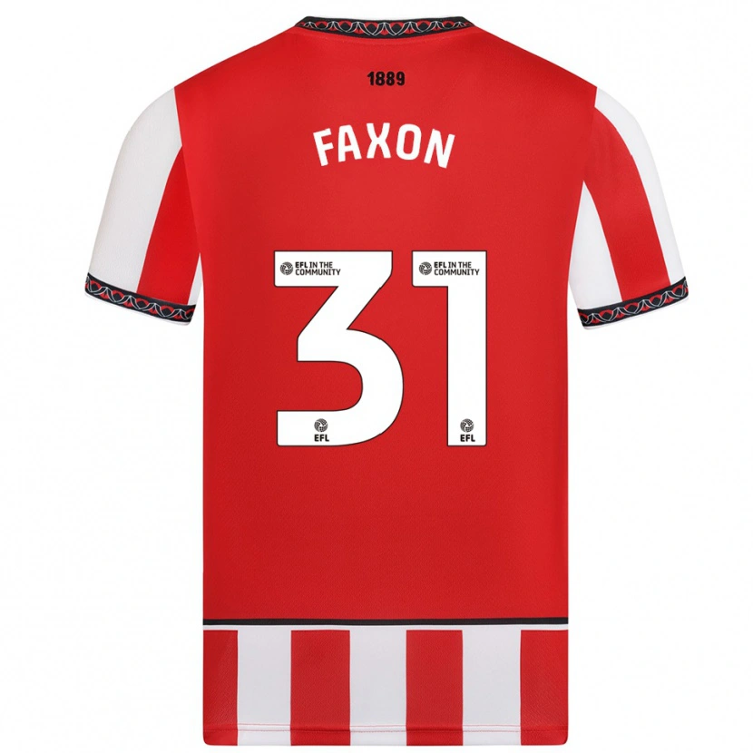 Danxen Niño Camiseta Luke Faxon #31 Rojo Blanco 1ª Equipación 2025/26 La Camisa