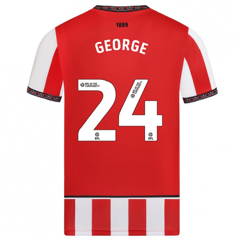Danxen Niño Camiseta Tammi George #24 Rojo Blanco 1ª Equipación 2025/26 La Camisa