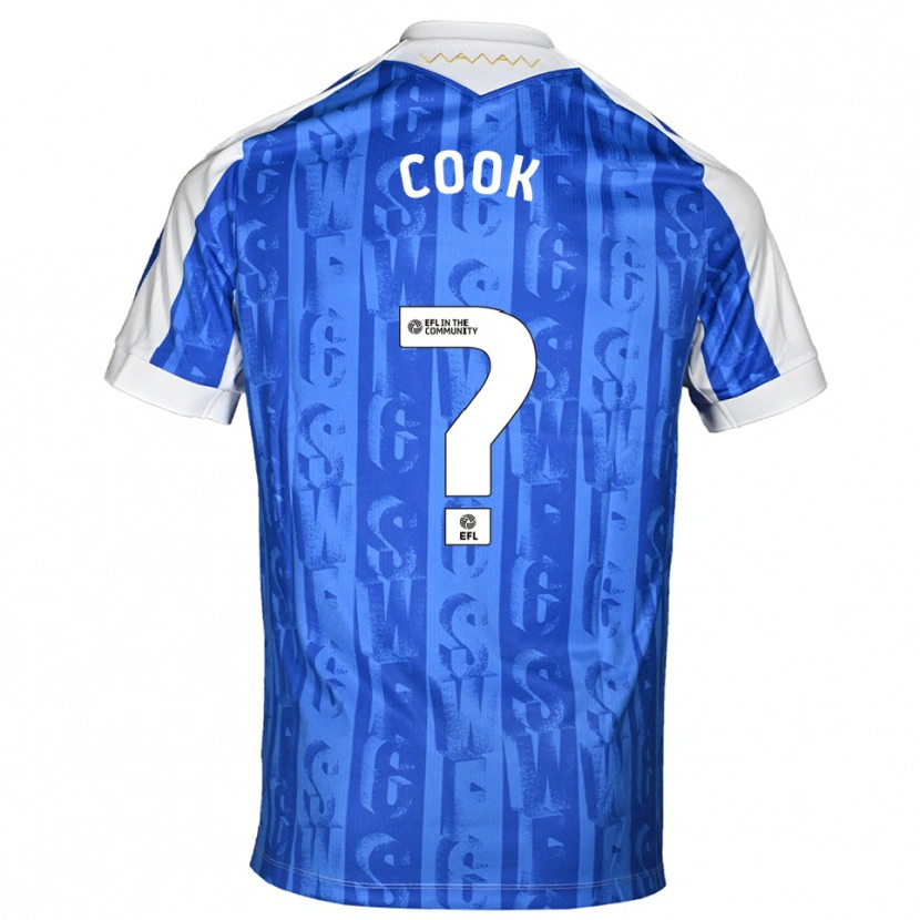 Danxen Niño Camiseta Luke Cook #0 Azul Blanco 1ª Equipación 2025/26 La Camisa