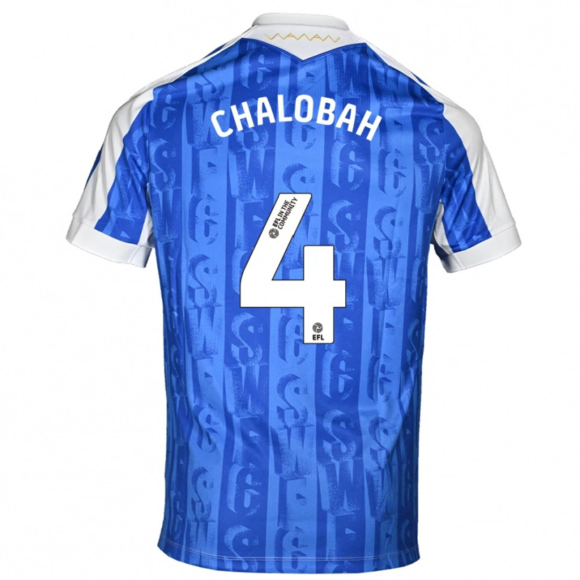 Danxen Niño Camiseta Nathaniel Chalobah #4 Azul Blanco 1ª Equipación 2025/26 La Camisa