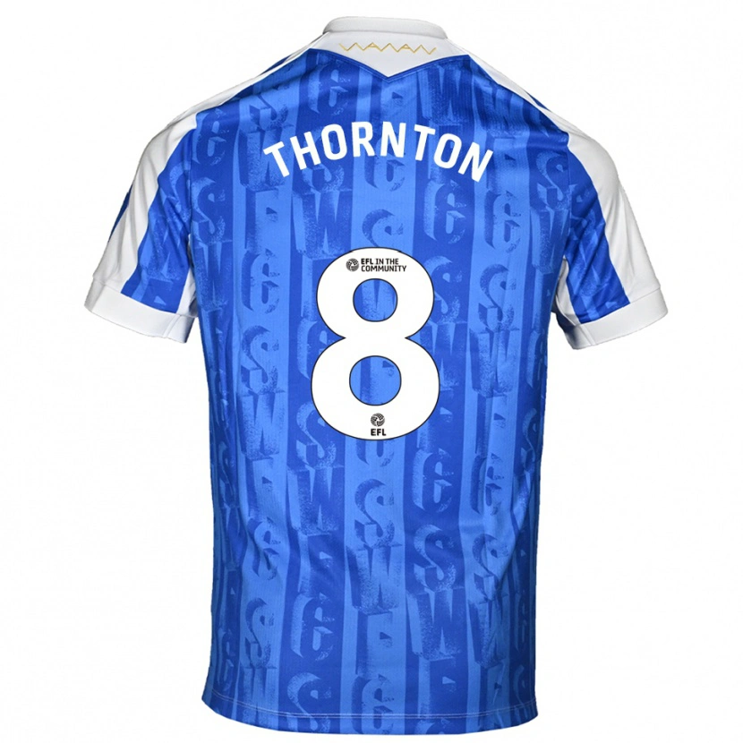 Danxen Niño Camiseta Jarvis Thornton #8 Azul Blanco 1ª Equipación 2025/26 La Camisa