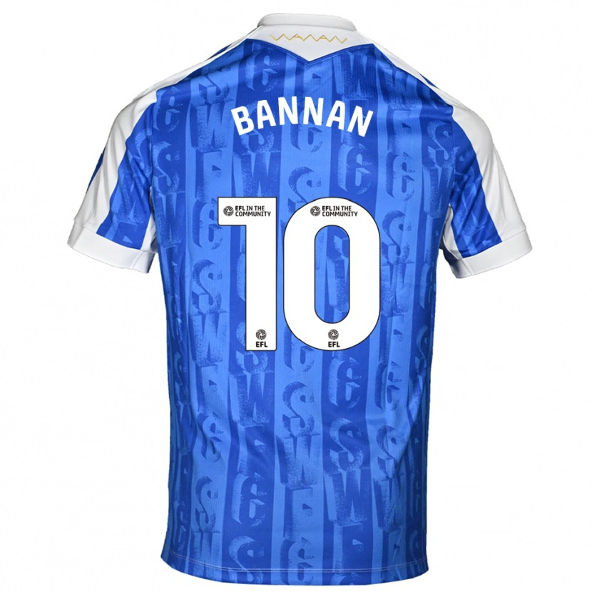 Danxen Niño Camiseta Barry Bannan #10 Azul Blanco 1ª Equipación 2025/26 La Camisa