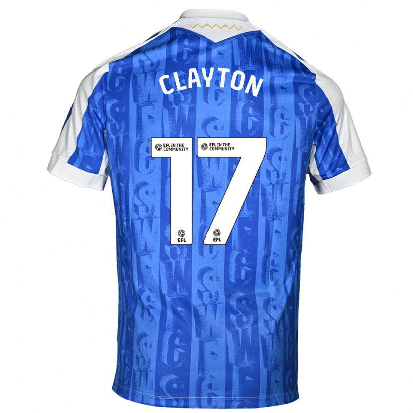 Danxen Niño Camiseta Liam Clayton #17 Azul Blanco 1ª Equipación 2025/26 La Camisa