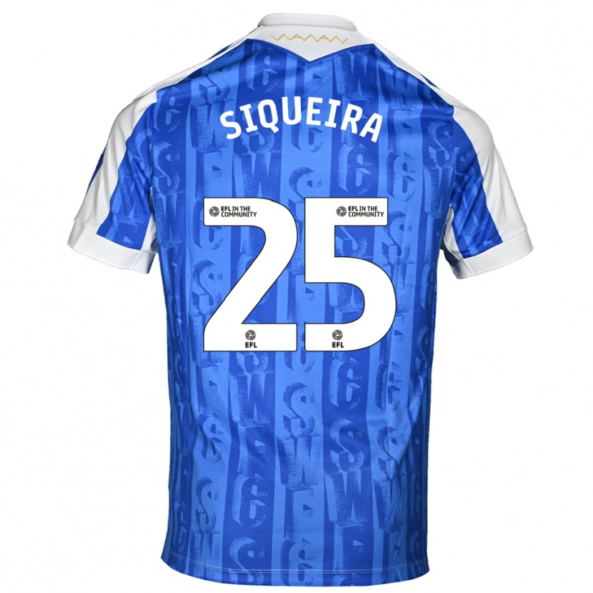 Danxen Niño Camiseta Guilherme Siqueira #25 Azul Blanco 1ª Equipación 2025/26 La Camisa