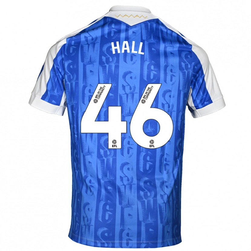 Danxen Niño Camiseta Jack Hall #46 Azul Blanco 1ª Equipación 2025/26 La Camisa