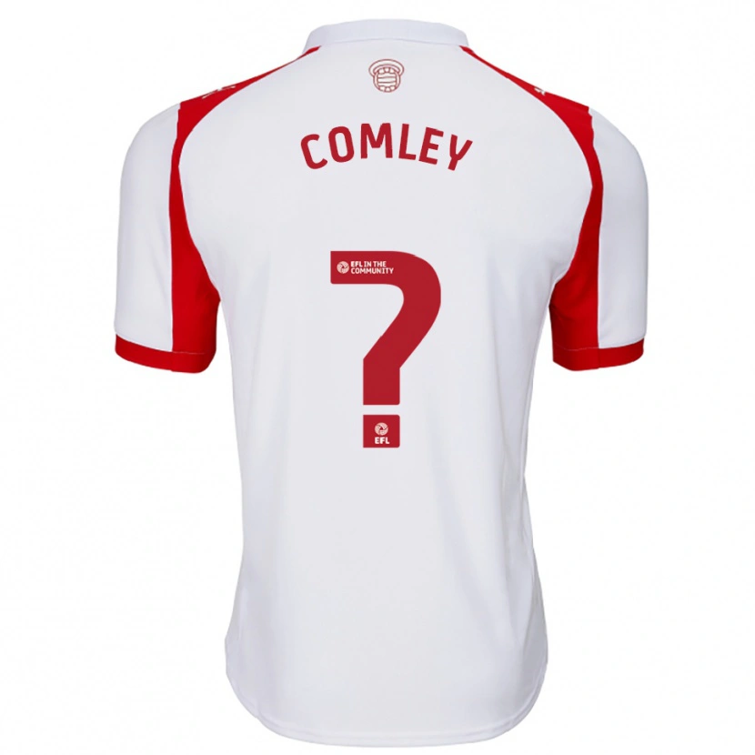 Danxen Niño Camiseta Wyatt Comley #0 Blanco Rojo 1ª Equipación 2025/26 La Camisa
