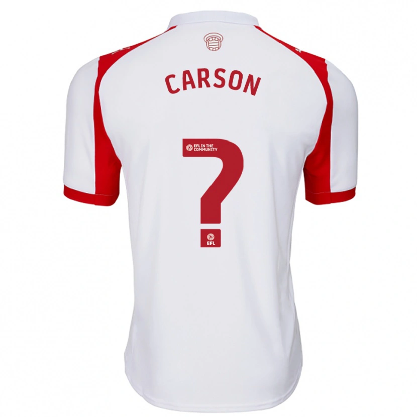 Danxen Niño Camiseta Matty Carson #0 Blanco Rojo 1ª Equipación 2025/26 La Camisa
