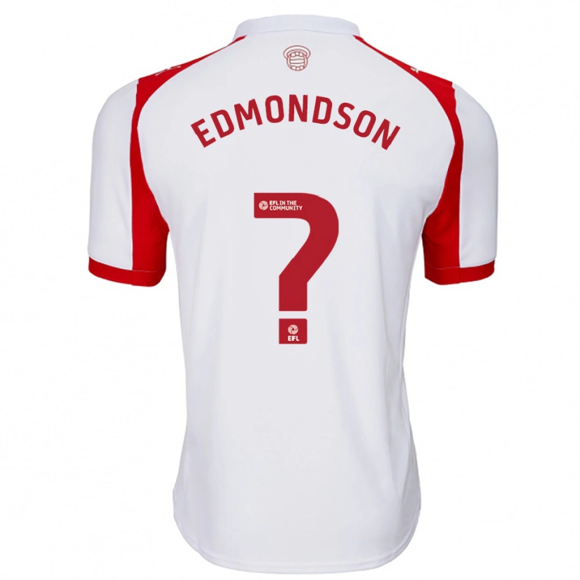 Danxen Niño Camiseta Tyler Edmondson #0 Blanco Rojo 1ª Equipación 2025/26 La Camisa