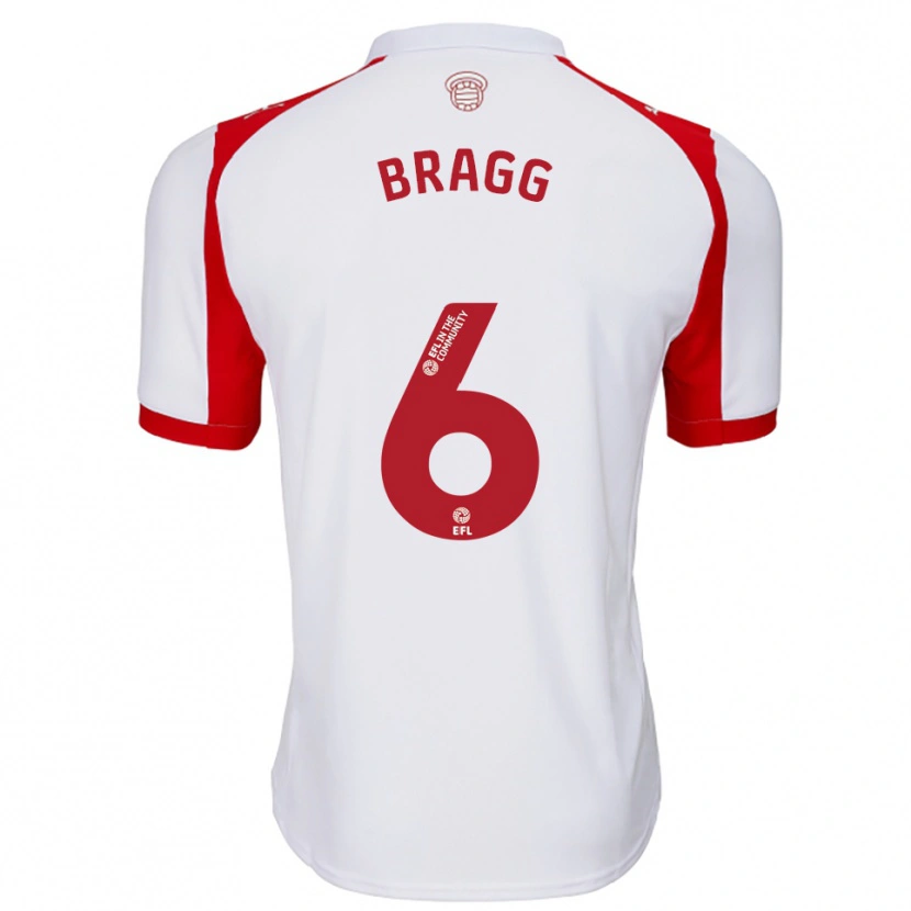 Danxen Niño Camiseta Cameron Bragg #6 Blanco Rojo 1ª Equipación 2025/26 La Camisa