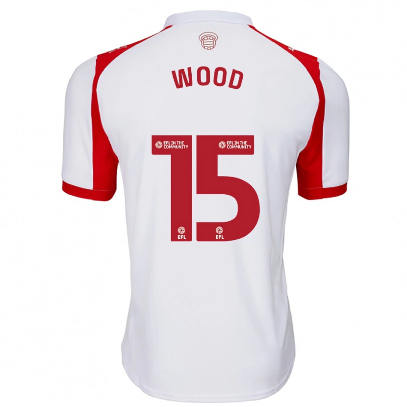 Danxen Niño Camiseta Nathan Wood #15 Blanco Rojo 1ª Equipación 2025/26 La Camisa
