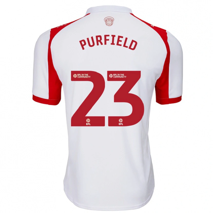 Danxen Niño Camiseta Jemma Elizabeth Purfield #23 Blanco Rojo 1ª Equipación 2025/26 La Camisa