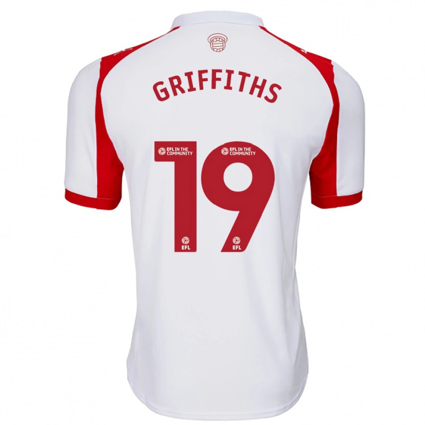 Danxen Niño Camiseta Alice Griffiths #19 Blanco Rojo 1ª Equipación 2025/26 La Camisa