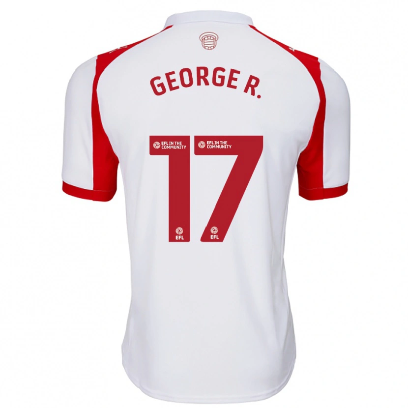 Danxen Niño Camiseta George Robinson #17 Blanco Rojo 1ª Equipación 2025/26 La Camisa