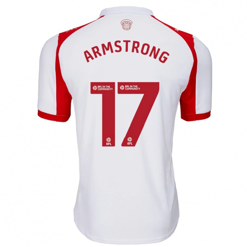 Danxen Niño Camiseta Stuart Armstrong #17 Blanco Rojo 1ª Equipación 2025/26 La Camisa