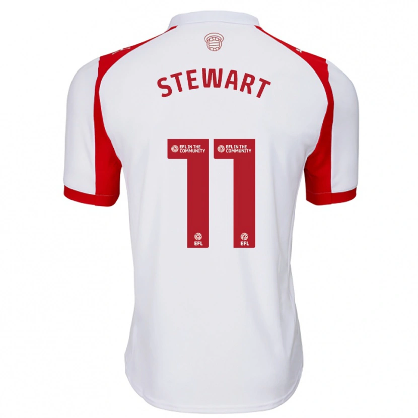 Danxen Niño Camiseta Ross Stewart #11 Blanco Rojo 1ª Equipación 2025/26 La Camisa