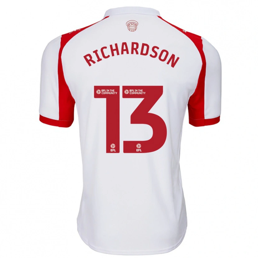 Danxen Niño Camiseta Cale Richardson #13 Blanco Rojo 1ª Equipación 2025/26 La Camisa