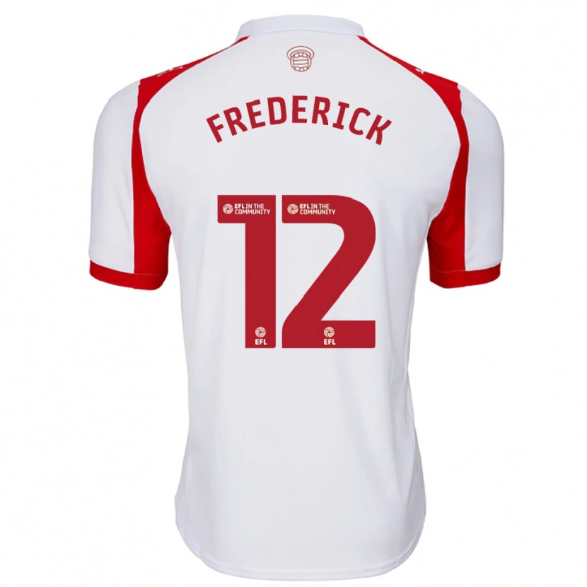 Danxen Niño Camiseta Cameron Frederick #12 Blanco Rojo 1ª Equipación 2025/26 La Camisa