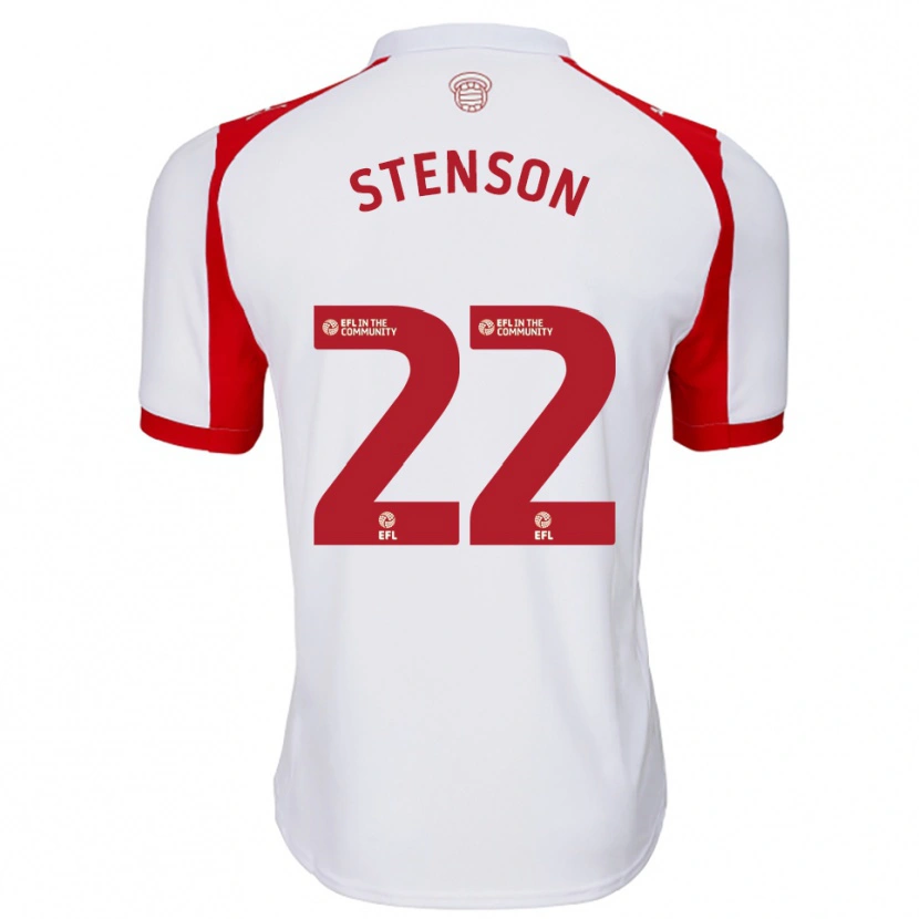 Danxen Niño Camiseta Fran Stenson #22 Blanco Rojo 1ª Equipación 2025/26 La Camisa