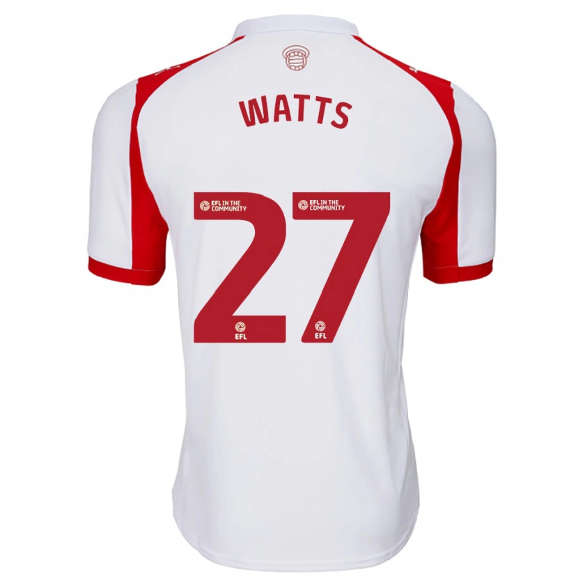 Danxen Niño Camiseta Isabel Watts #27 Blanco Rojo 1ª Equipación 2025/26 La Camisa