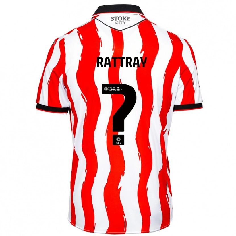 Danxen Niño Camiseta Zane Rattray #0 Blanco Rojo 1ª Equipación 2025/26 La Camisa