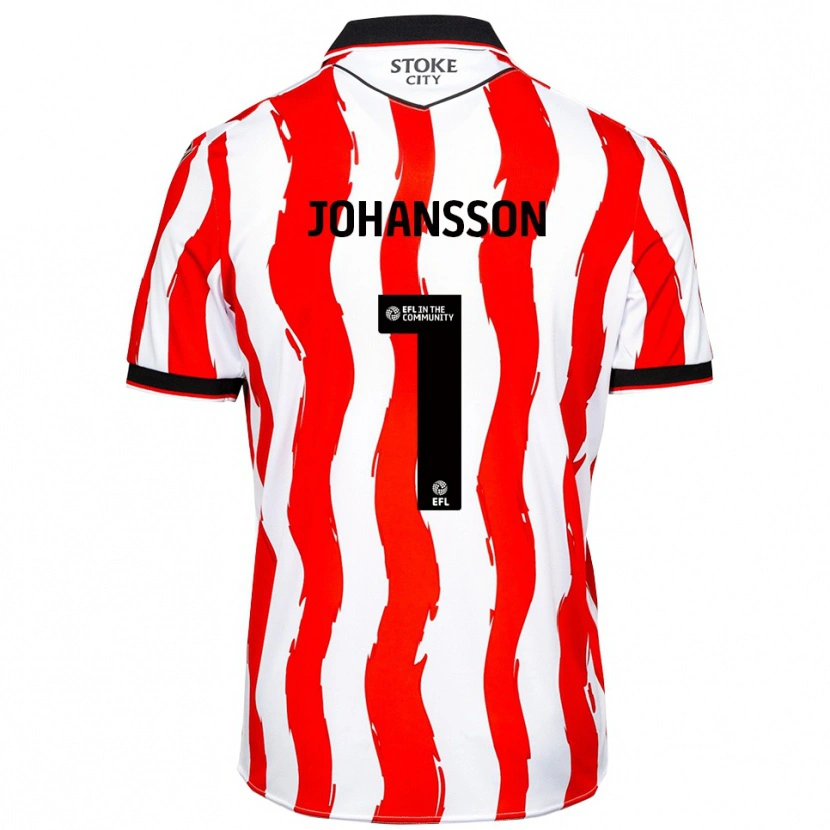 Danxen Niño Camiseta Viktor Johansson #1 Blanco Rojo 1ª Equipación 2025/26 La Camisa