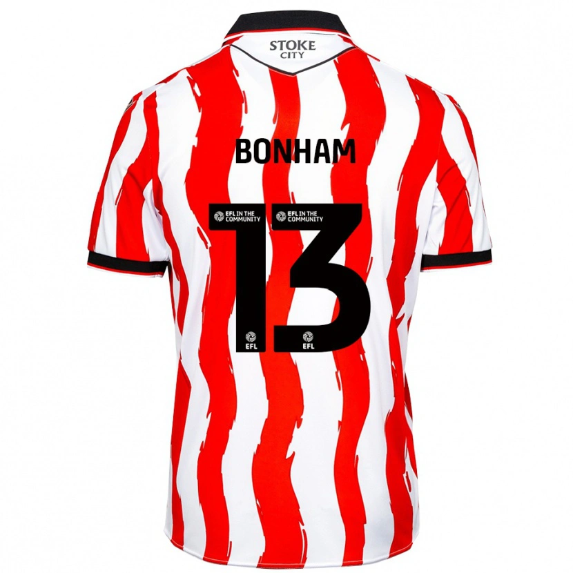Danxen Niño Camiseta Jack Bonham #13 Blanco Rojo 1ª Equipación 2025/26 La Camisa